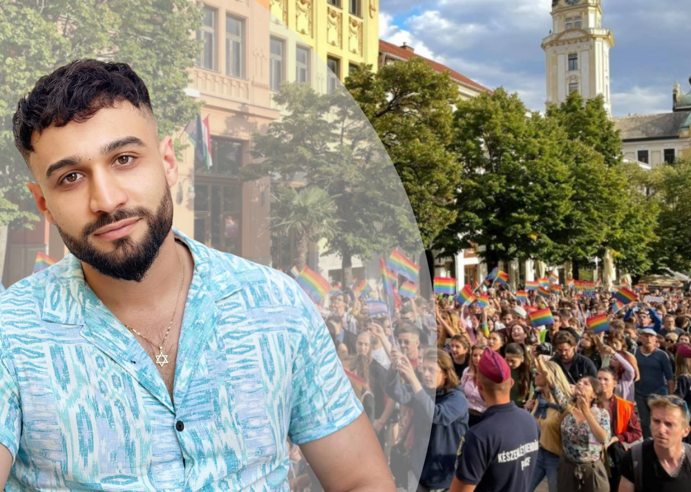 El organizador del Pécs Pride ante miles de personas marchando por los derechos LGTBIQ+ en Hungría