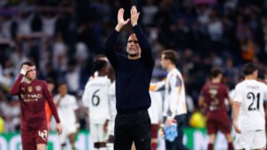 Pep Gaurdiola en el Santiago Bernabeu